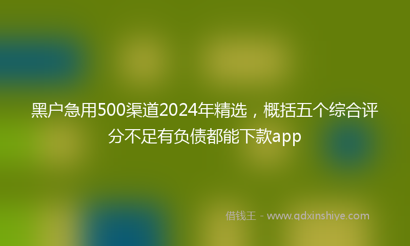 黑户急用500渠道2024年精选，概括五个综合评分不足有负债都能下款app