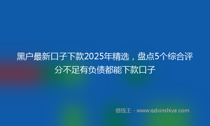 黑户最新口子下款2025年精选，盘点5个综合评分不足有负债都能下款口子