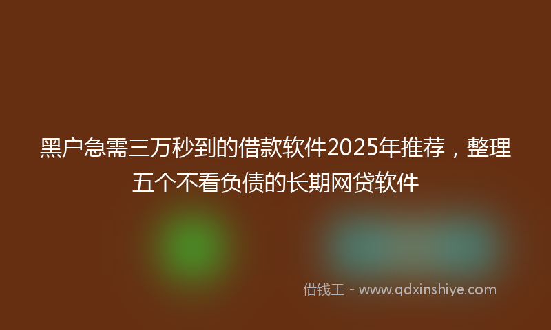 黑户急需三万秒到的借款软件2025年推荐，整理五个不看负债的长期网贷软件