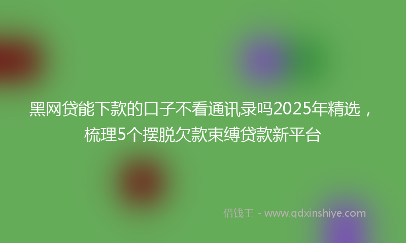 黑网贷能下款的口子不看通讯录吗2025年精选，梳理5个摆脱欠款束缚贷款新平台