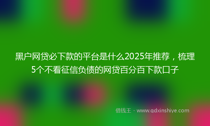 黑户网贷必下款的平台是什么2025年推荐，梳理5个不看征信负债的网贷百分百下款口子