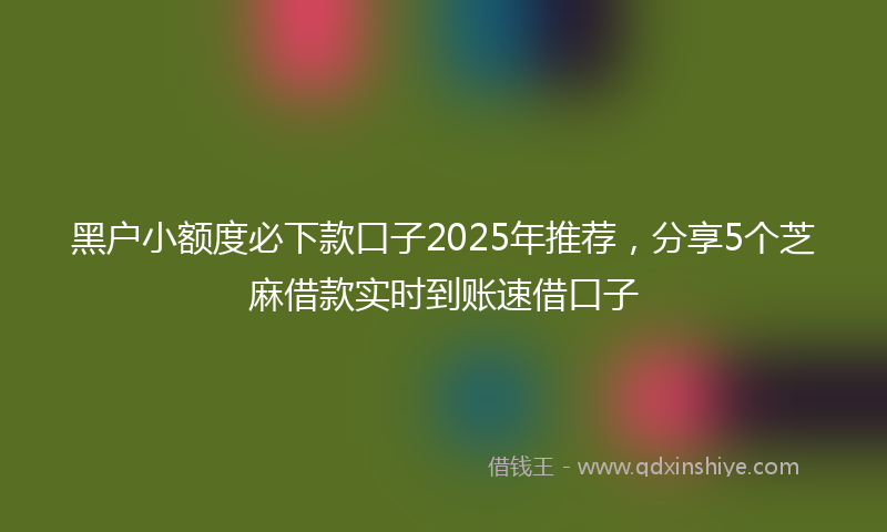 黑户小额度必下款口子2025年推荐，分享5个芝麻借款实时到账速借口子
