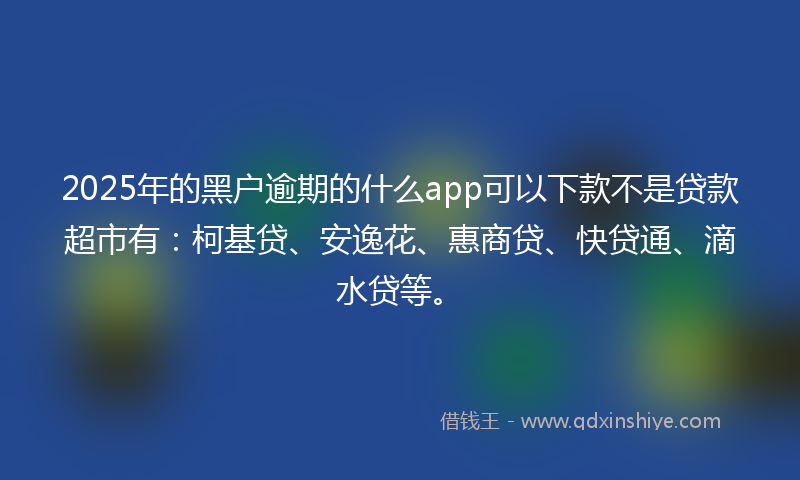 2025年的黑户逾期的什么app可以下款不是贷款超市有：柯基贷、安逸花、惠商贷、快贷通、滴水贷等。