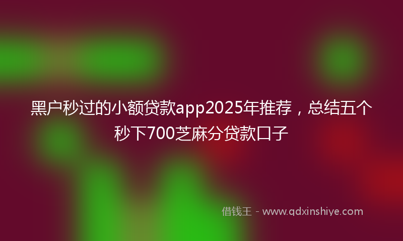 黑户秒过的小额贷款app2025年推荐，总结五个秒下700芝麻分贷款口子