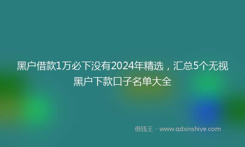 黑户借款1万必下没有2024年精选，汇总5个无视黑户下款口子名单大全