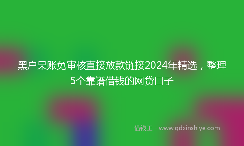 黑户呆账免审核直接放款链接2024年精选，整理5个靠谱借钱的网贷口子