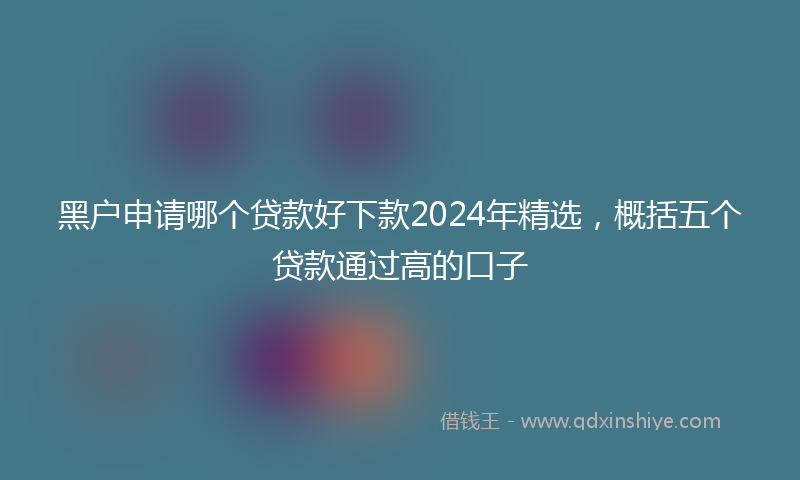 黑户申请哪个贷款好下款2024年精选，概括五个贷款通过高的口子