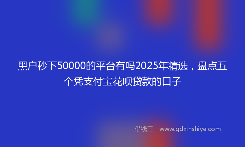 黑户秒下50000的平台有吗2025年精选，盘点五个凭支付宝花呗贷款的口子