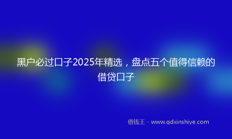 黑户必过口子2025年精选，盘点五个值得信赖的借贷口子