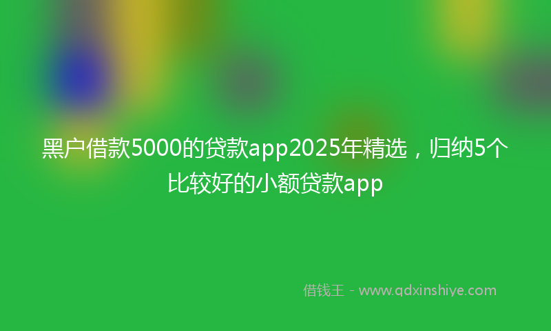 黑户借款5000的贷款app2025年精选，归纳5个比较好的小额贷款app