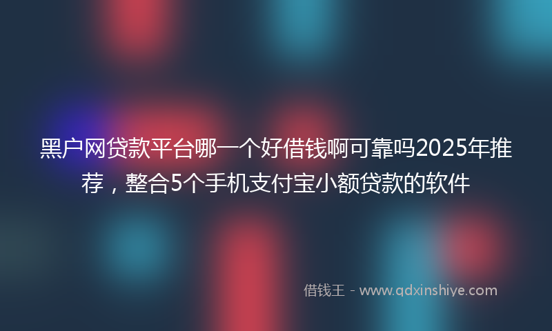 黑户网贷款平台哪一个好借钱啊可靠吗2025年推荐，整合5个手机支付宝小额贷款的软件