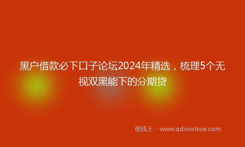 黑户借款必下口子论坛2024年精选，梳理5个无视双黑能下的分期贷