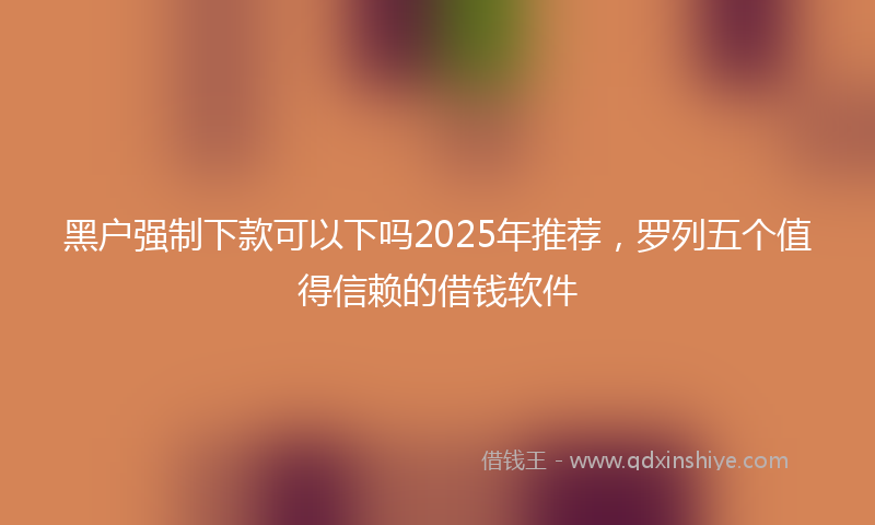 黑户强制下款可以下吗2025年推荐，罗列五个值得信赖的借钱软件
