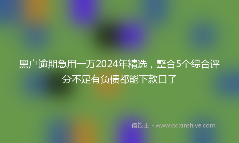黑户逾期急用一万2024年精选，整合5个综合评分不足有负债都能下款口子
