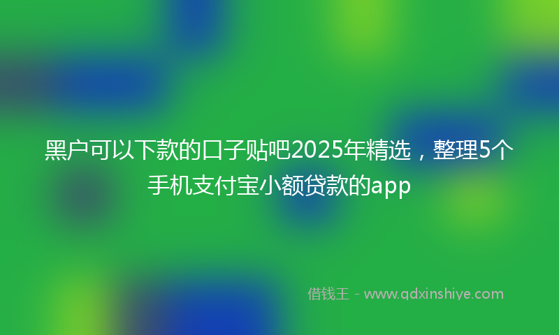 黑户可以下款的口子贴吧2025年精选，整理5个手机支付宝小额贷款的app