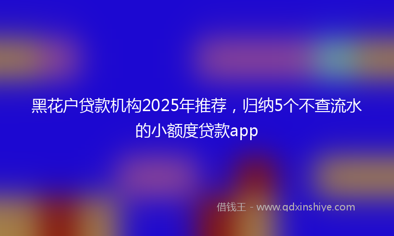 黑花户贷款机构2025年推荐，归纳5个不查流水的小额度贷款app