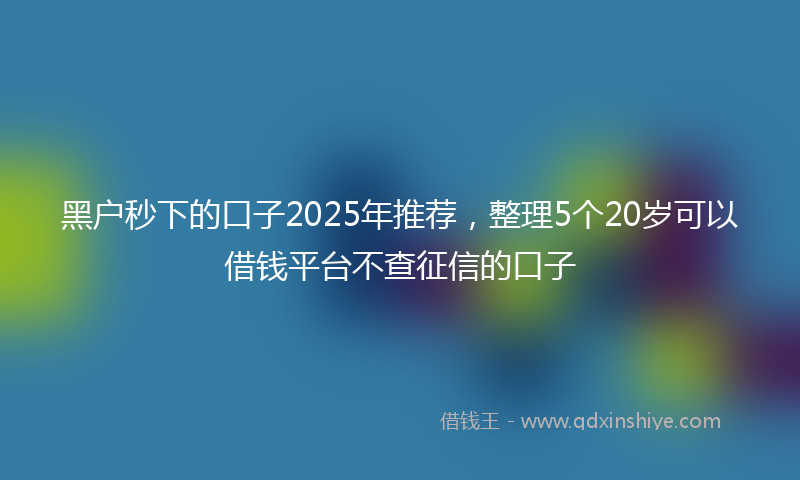 黑户秒下的口子2025年推荐，整理5个20岁可以借钱平台不查征信的口子