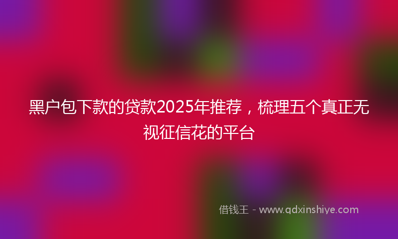 黑户包下款的贷款2025年推荐，梳理五个真正无视征信花的平台