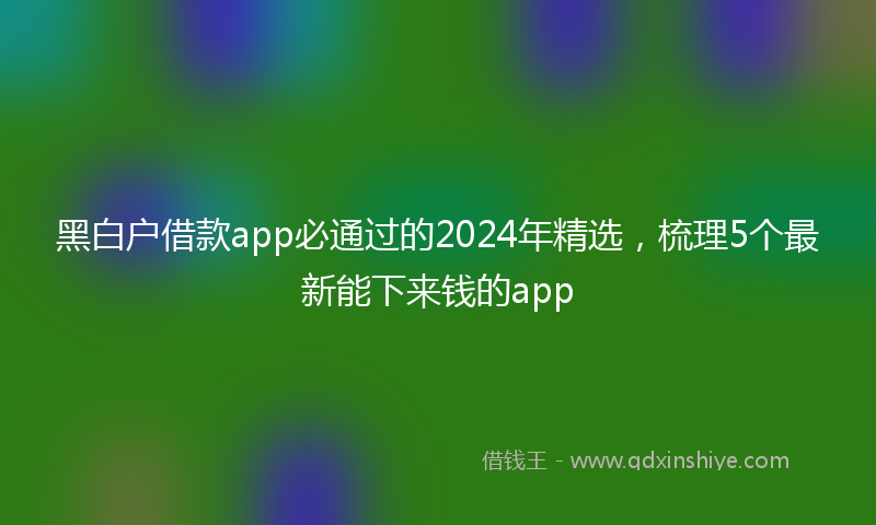 黑白户借款app必通过的2024年精选，梳理5个最新能下来钱的app