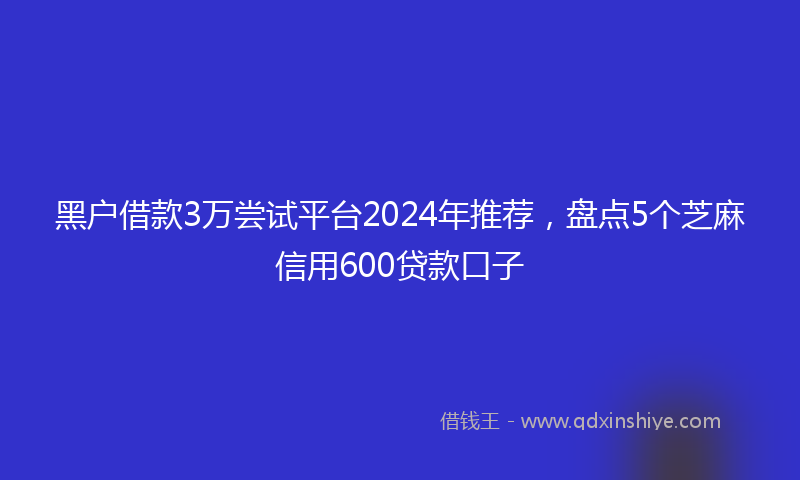黑户借款3万尝试平台2024年推荐，盘点5个芝麻信用600贷款口子