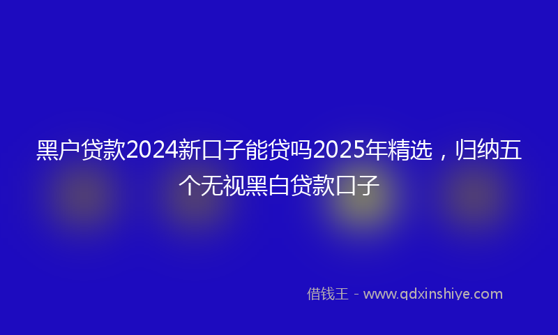 黑户贷款2024新口子能贷吗2025年精选，归纳五个无视黑白贷款口子