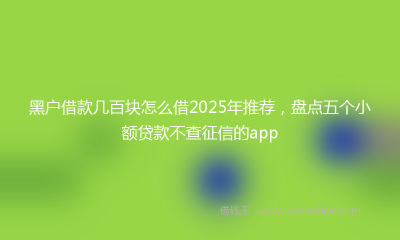黑户借款几百块怎么借2025年推荐，盘点五个小额贷款不查征信的app