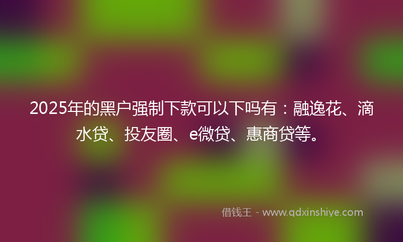 2025年的黑户强制下款可以下吗有：融逸花、滴水贷、投友圈、e微贷、惠商贷等。