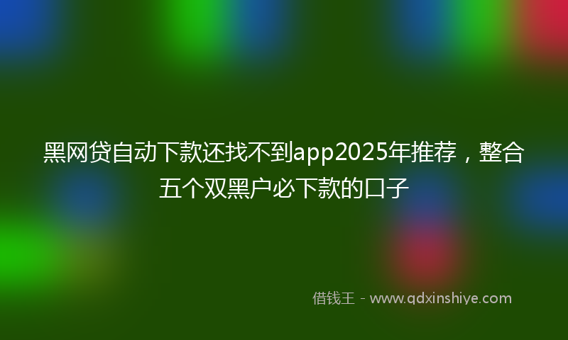 黑网贷自动下款还找不到app2025年推荐，整合五个双黑户必下款的口子