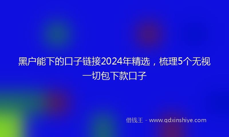 黑户能下的口子链接2024年精选，梳理5个无视一切包下款口子