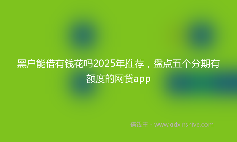 黑户能借有钱花吗2025年推荐，盘点五个分期有额度的网贷app
