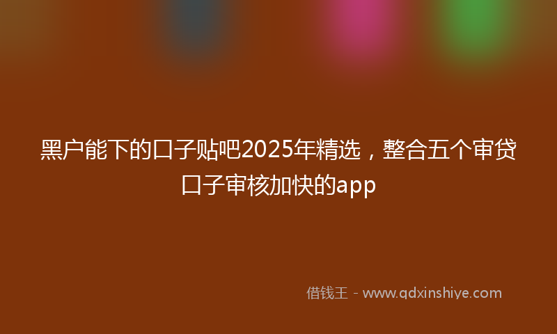 黑户能下的口子贴吧2025年精选，整合五个审贷口子审核加快的app