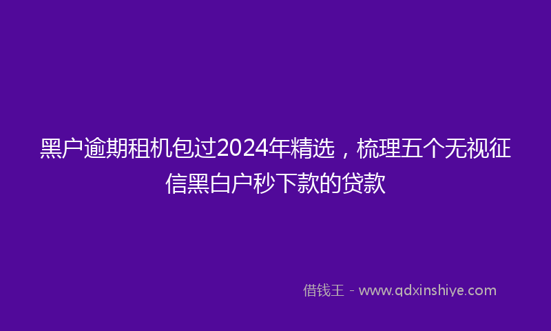 黑户逾期租机包过2024年精选，梳理五个无视征信黑白户秒下款的贷款