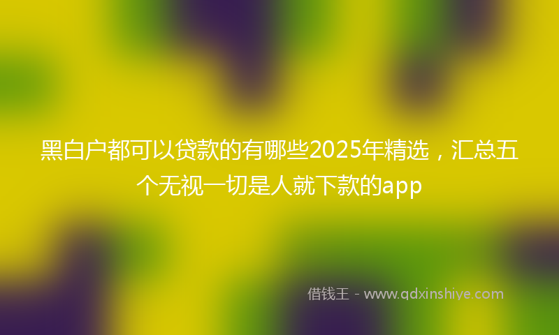 黑白户都可以贷款的有哪些2025年精选，汇总五个无视一切是人就下款的app
