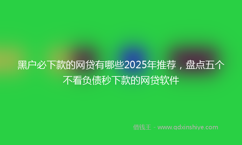 黑户必下款的网贷有哪些2025年推荐，盘点五个不看负债秒下款的网贷软件