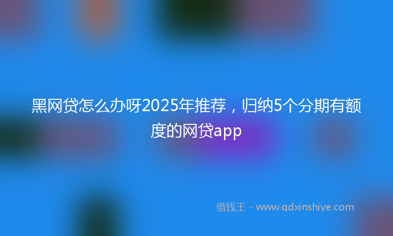 黑网贷怎么办呀2025年推荐，归纳5个分期有额度的网贷app
