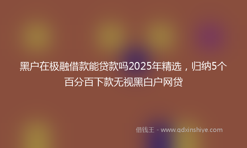 黑户在极融借款能贷款吗2025年精选，归纳5个百分百下款无视黑白户网贷