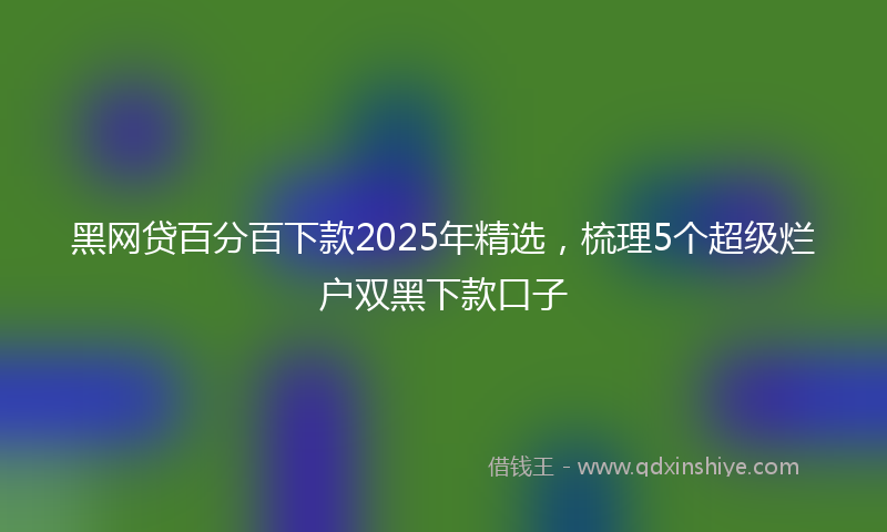 黑网贷百分百下款2025年精选，梳理5个超级烂户双黑下款口子
