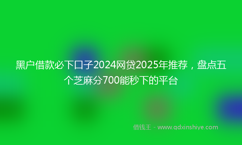 黑户借款必下口子2024网贷2025年推荐，盘点五个芝麻分700能秒下的平台