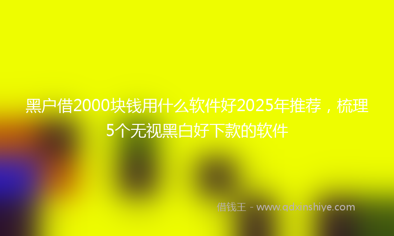 黑户借2000块钱用什么软件好2025年推荐，梳理5个无视黑白好下款的软件