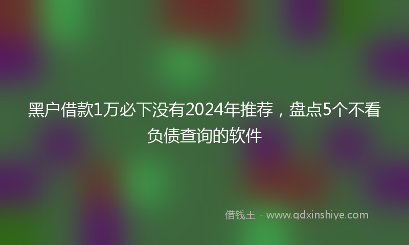 黑户借款1万必下没有2024年推荐，盘点5个不看负债查询的软件