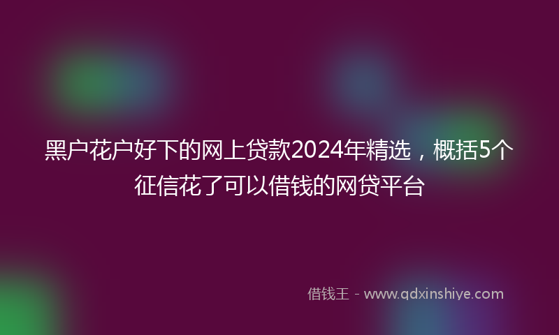 黑户花户好下的网上贷款2024年精选，概括5个征信花了可以借钱的网贷平台