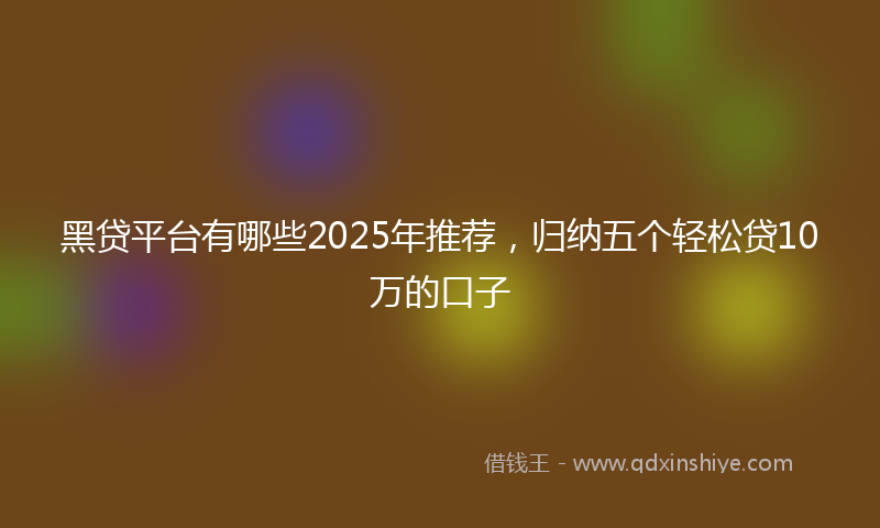 黑贷平台有哪些2025年推荐，归纳五个轻松贷10万的口子