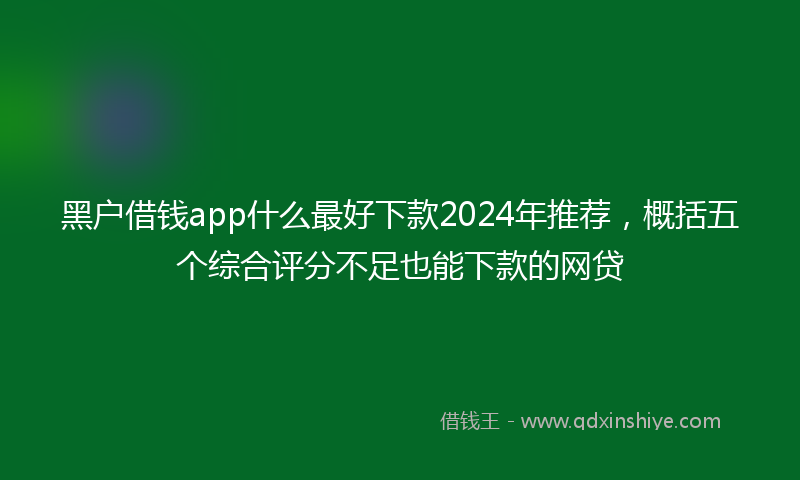 黑户借钱app什么最好下款2024年推荐，概括五个综合评分不足也能下款的网贷
