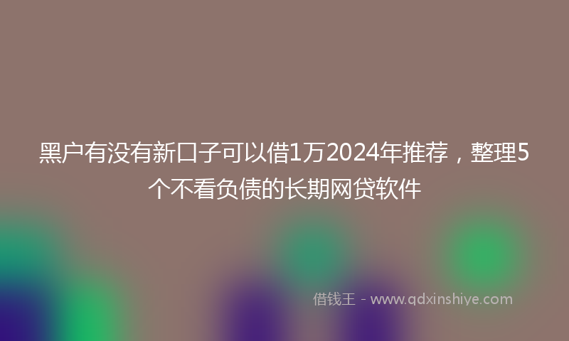 黑户有没有新口子可以借1万2024年推荐，整理5个不看负债的长期网贷软件