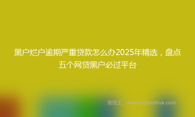 黑户烂户逾期严重贷款怎么办2025年精选，盘点五个网贷黑户必过平台