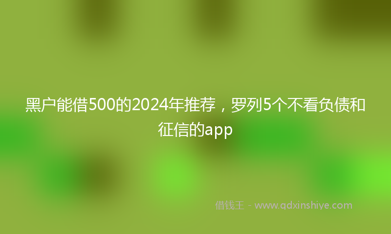 黑户能借500的2024年推荐，罗列5个不看负债和征信的app
