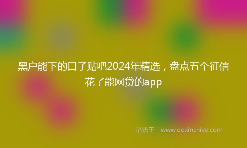 黑户能下的口子贴吧2024年精选，盘点五个征信花了能网贷的app