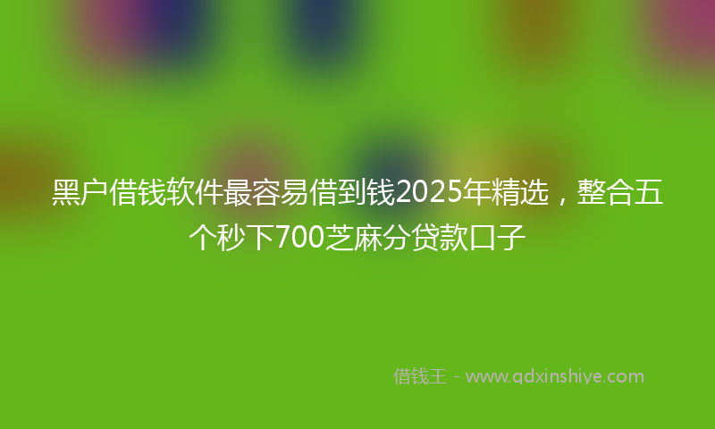 黑户借钱软件最容易借到钱2025年精选，整合五个秒下700芝麻分贷款口子