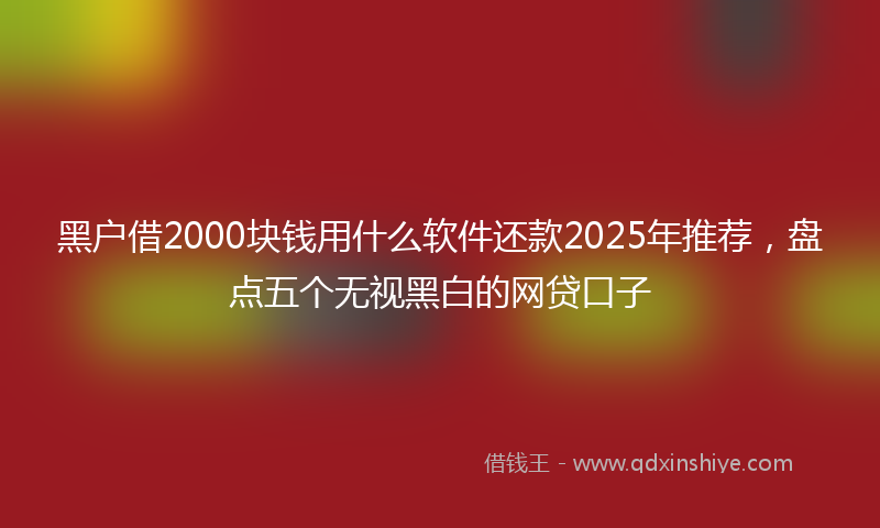 黑户借2000块钱用什么软件还款2025年推荐，盘点五个无视黑白的网贷口子