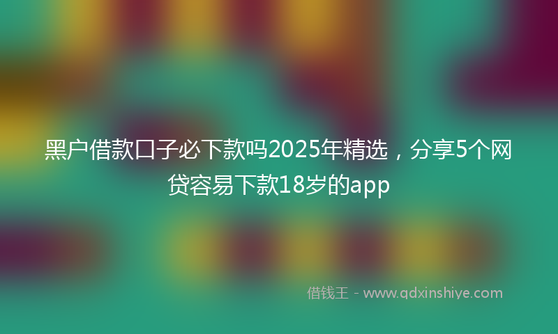 黑户借款口子必下款吗2025年精选，分享5个网贷容易下款18岁的app